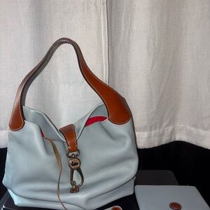 Dooney And Bourke Robin Egg Blue Logo Lock Leather Purse And Accessories